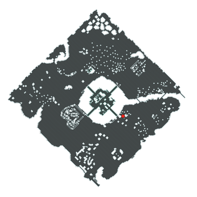 Where Wandering Merchant Harold stands on Lorencia